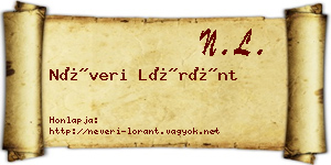 Néveri Lóránt névjegykártya