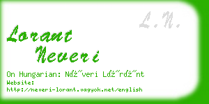 lorant neveri business card
